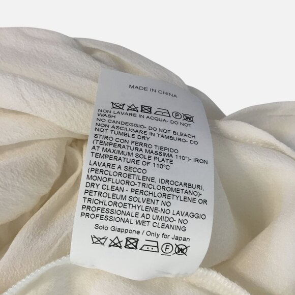 SEVENTY Women Ivory Silk Draped Blouse Sleeveless Layered Overlay Italian M - Picture 7 of 8